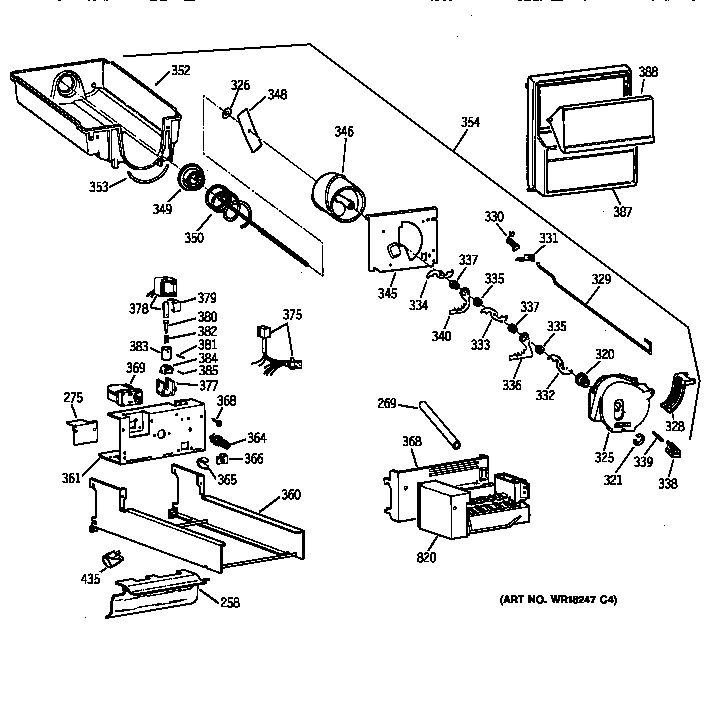 Kenmore 36358092891 ice bucket diagram