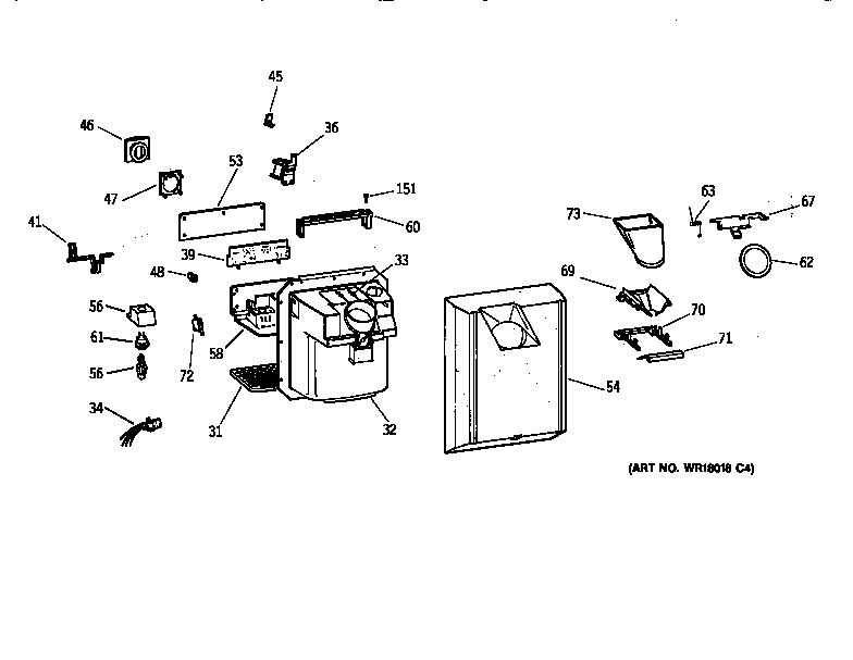Kenmore 36358095891 dispenser diagram