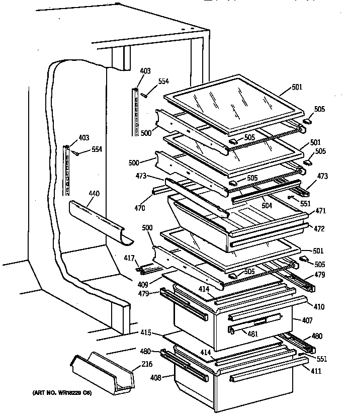 Kenmore 36358095891 fresh food section diagram