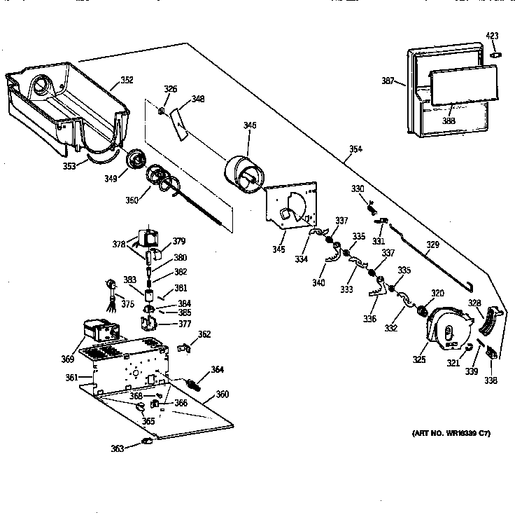 Kenmore 36358272891 ice bucket diagram