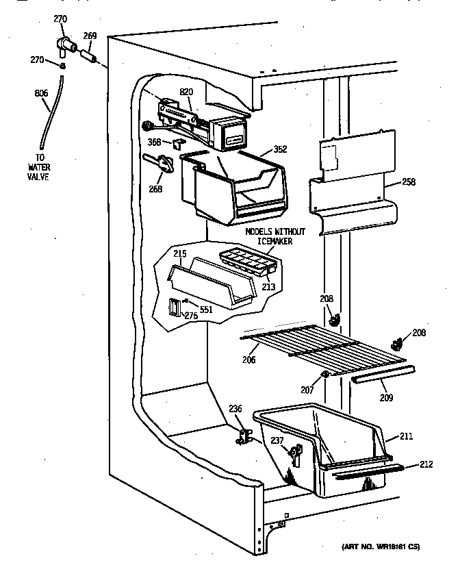 Kenmore 36348047891 freezer section diagram