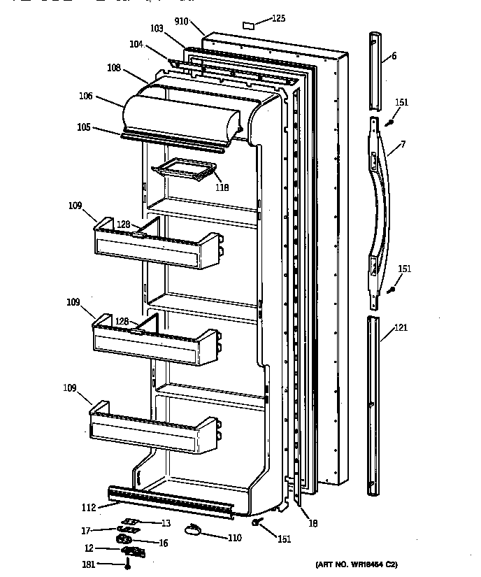Kenmore 36358042891 fresh food door diagram
