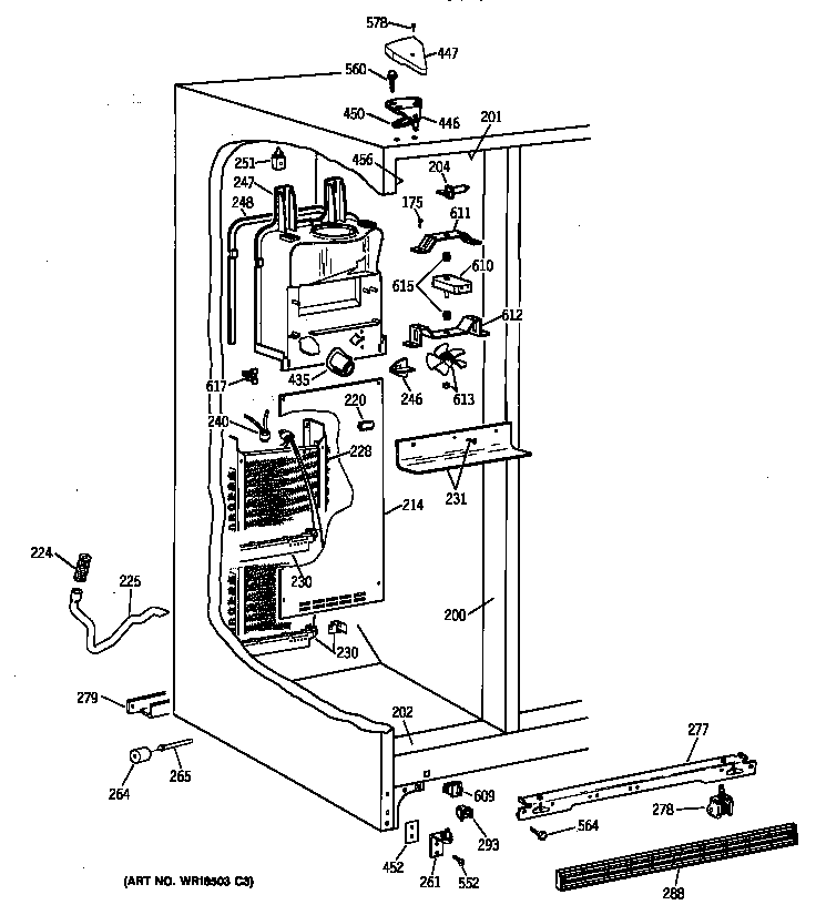 Kenmore 36358042891 freezer section diagram
