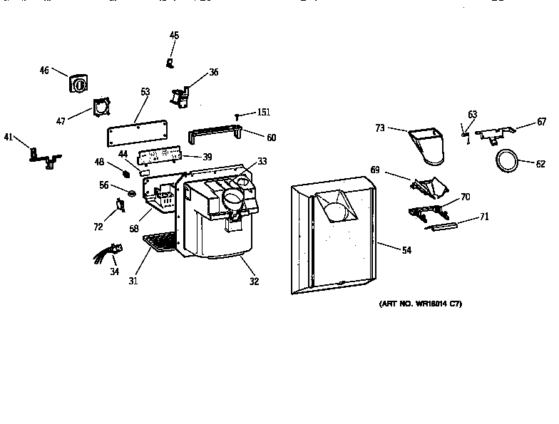 Kenmore 36358251891 dispenser diagram