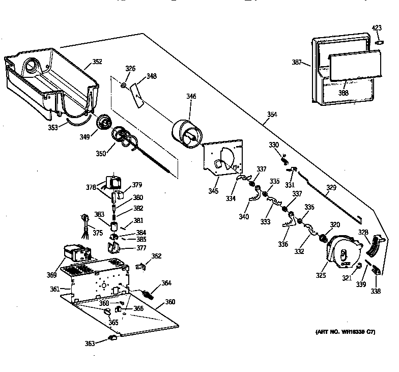 Kenmore 36358251891 ice bucket diagram