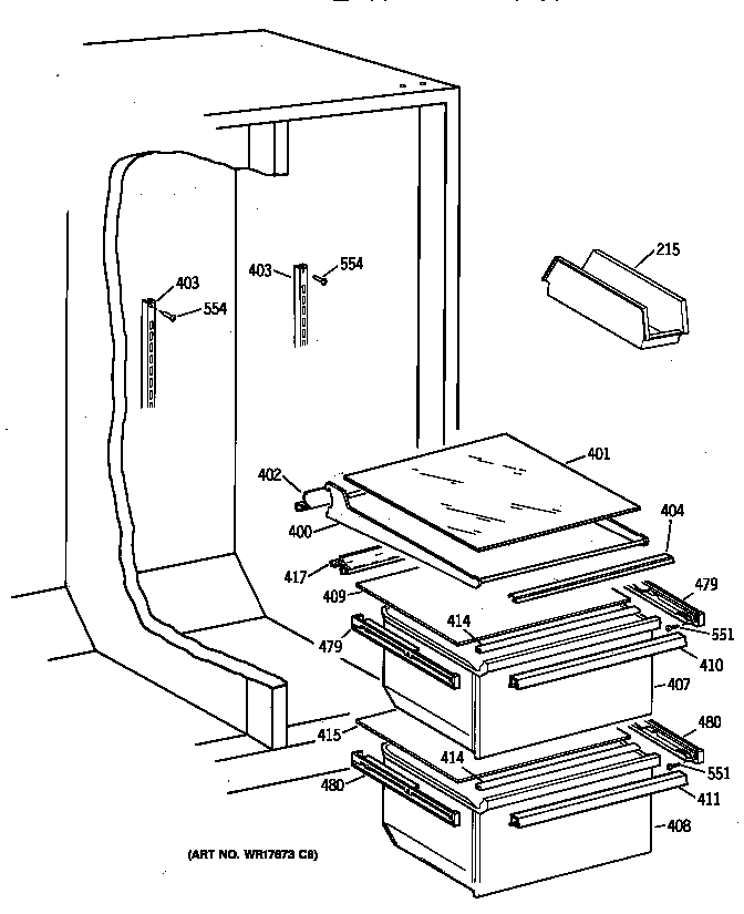 Kenmore 36358251891 fresh food section diagram