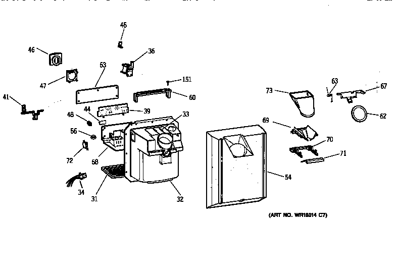 Kenmore 36358252891 dispenser diagram