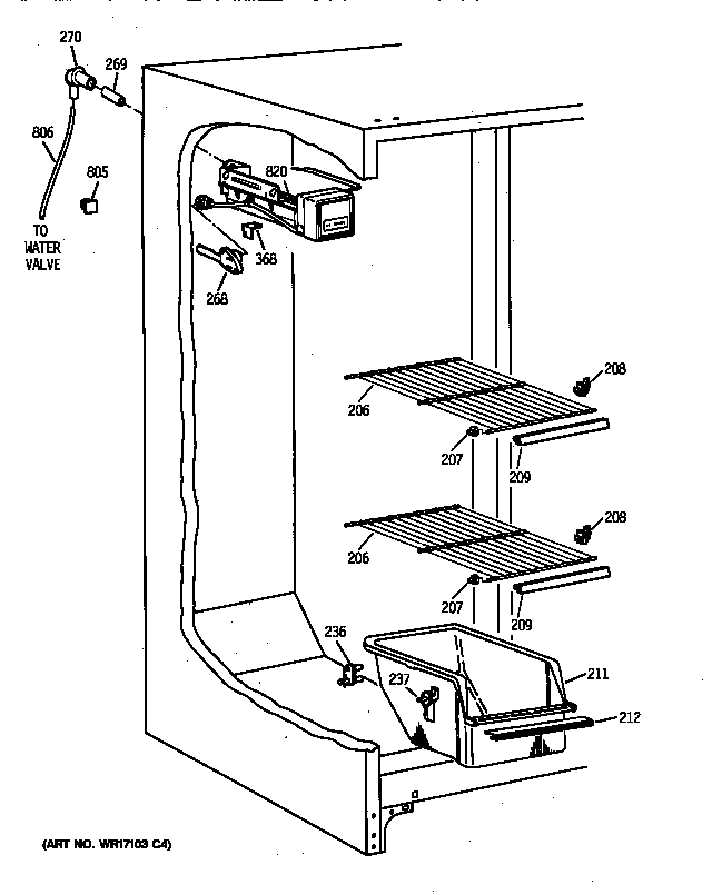 Kenmore 36358252891 freezer section diagram