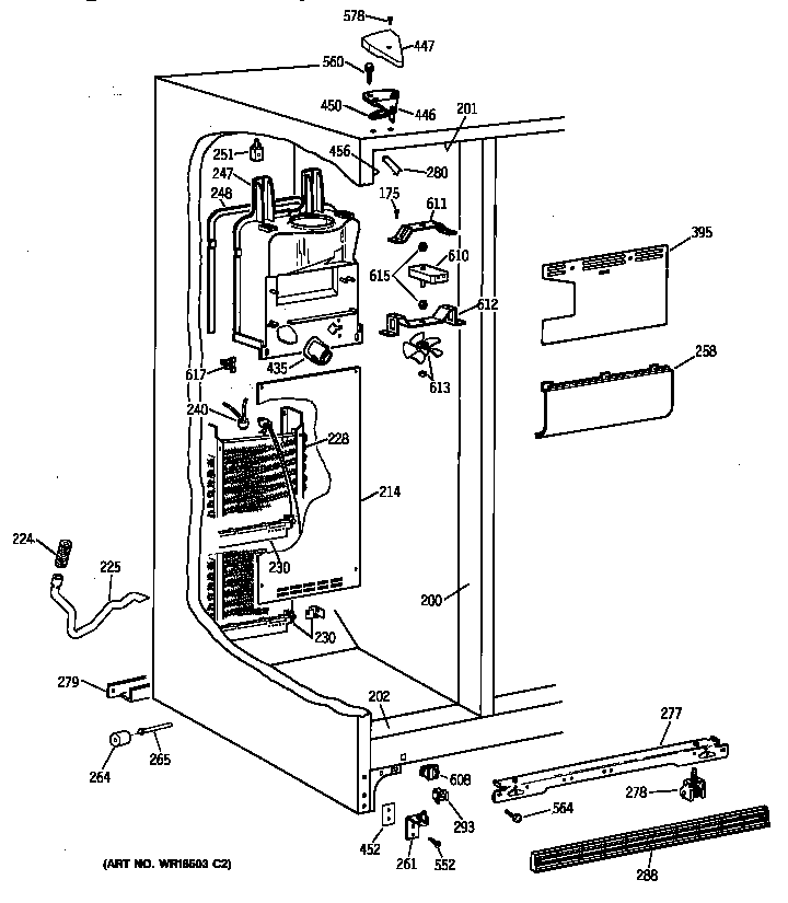 Kenmore 36358062891 freezer section diagram
