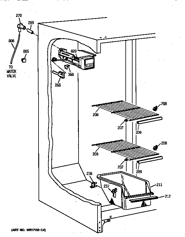 Kenmore 36358067891 freezer section diagram