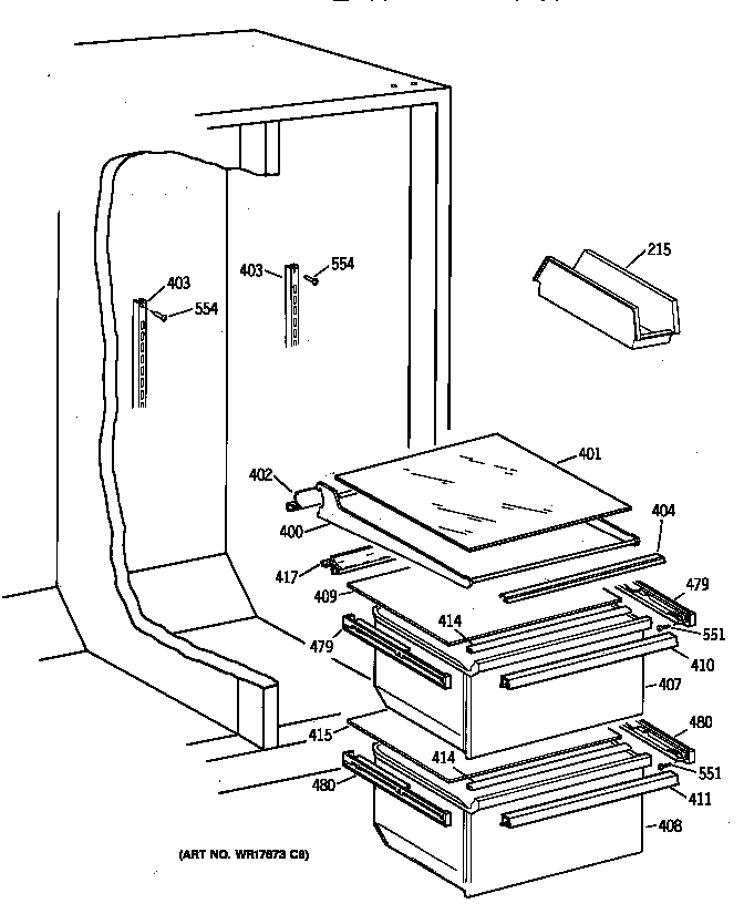 Kenmore 36358067891 fresh food section diagram