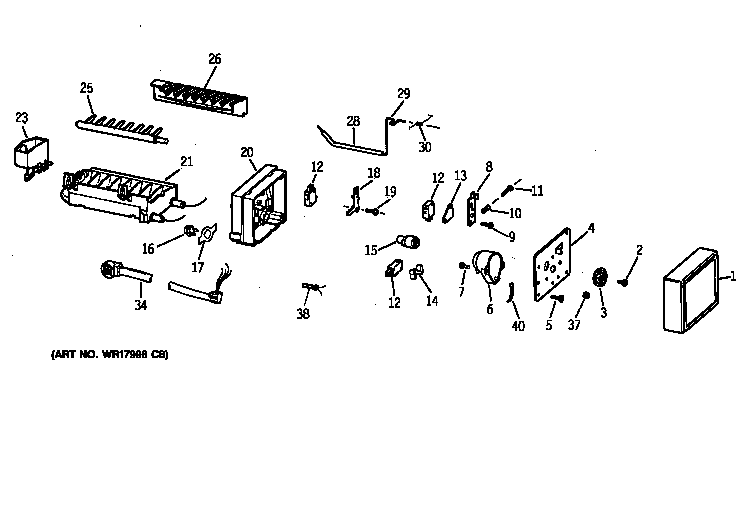 Kenmore 36358067891 icemaker wr30x0327 diagram