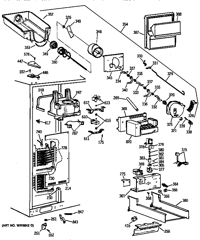Kenmore 36358897891 freezer section diagram