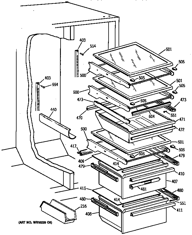 Kenmore 36358897891 fresh food section diagram