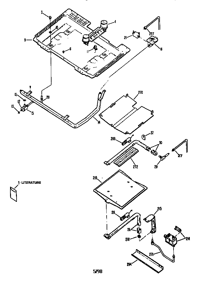 Kenmore 3627333891 burner section diagram