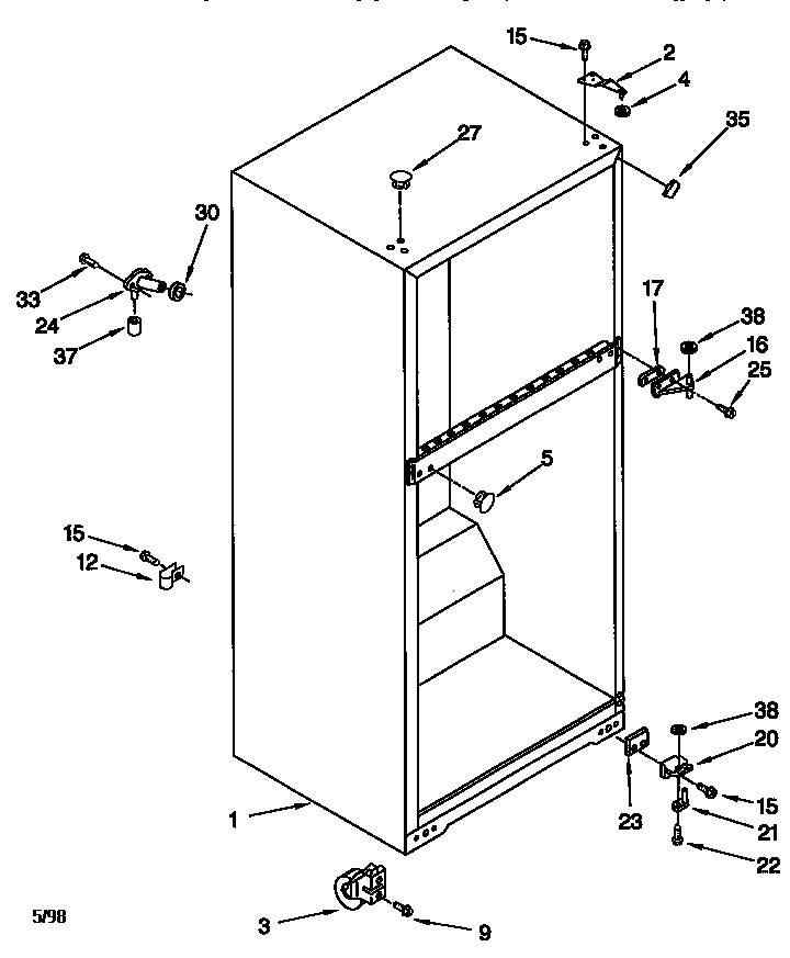 Whirlpool ET14JKXGN00 cabinet diagram