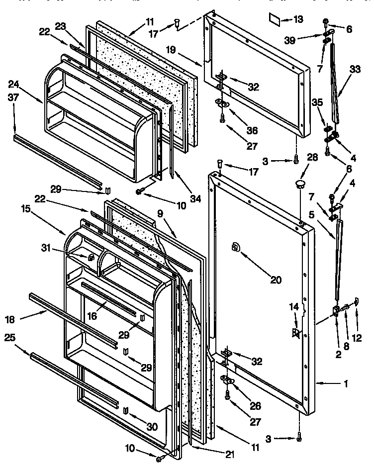 Whirlpool ET14JKXGN00 door diagram