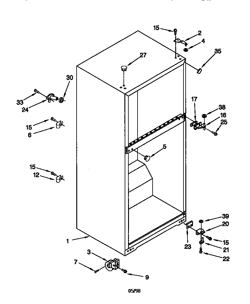 Whirlpool ET14JMXGN00 cabinet diagram