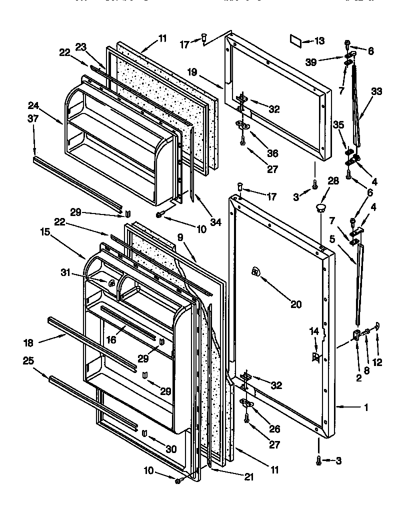 Whirlpool ET14JMXGN00 door diagram