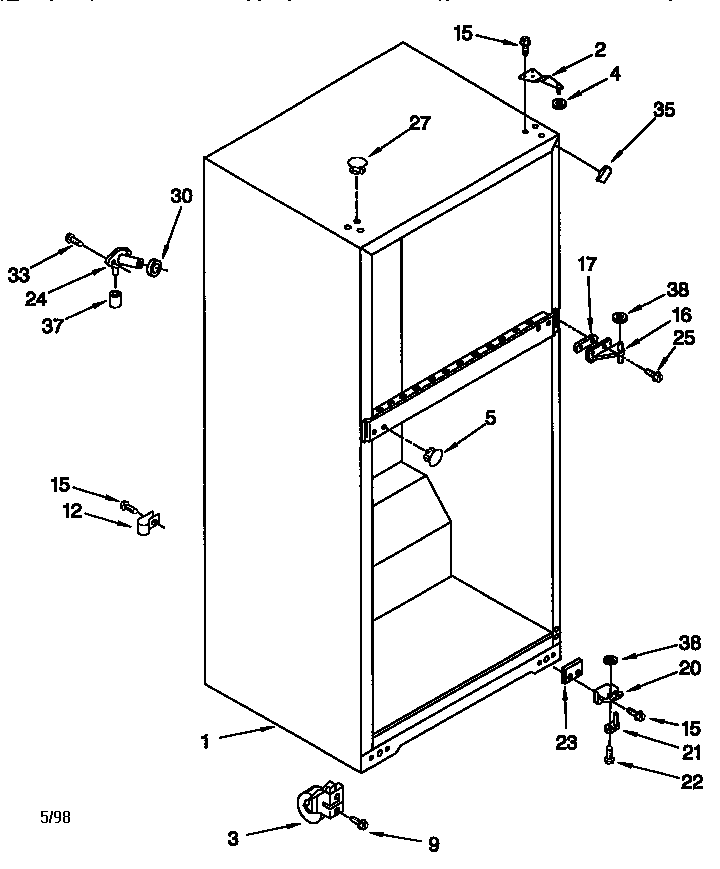 Whirlpool ET14CKYGW00 cabinet diagram