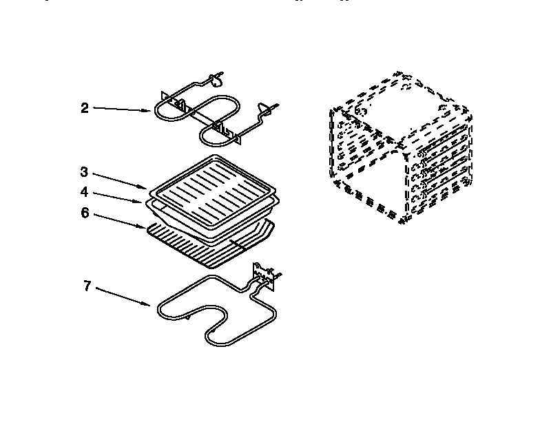 Whirlpool RBD306PDB6 internal oven diagram