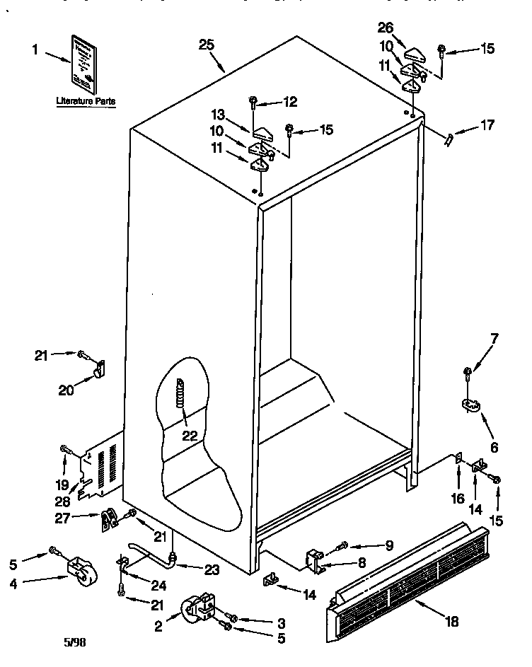 Kenmore 10647022790 cabinet diagram