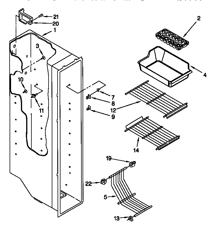 Kenmore 10647022790 freezer liner diagram