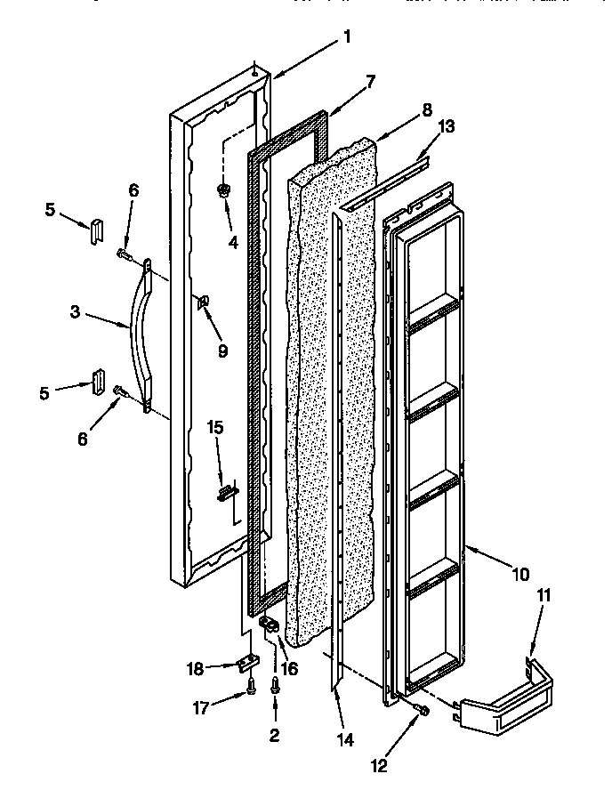 Kenmore 10647022790 freezer door diagram