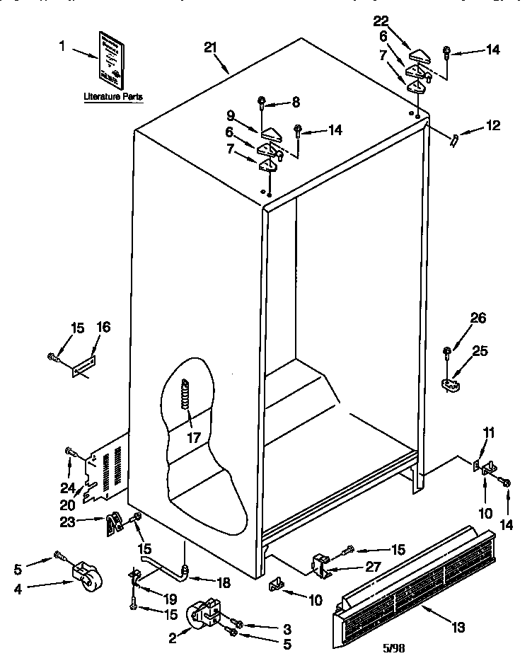 Kenmore 10658567890 cabinet diagram