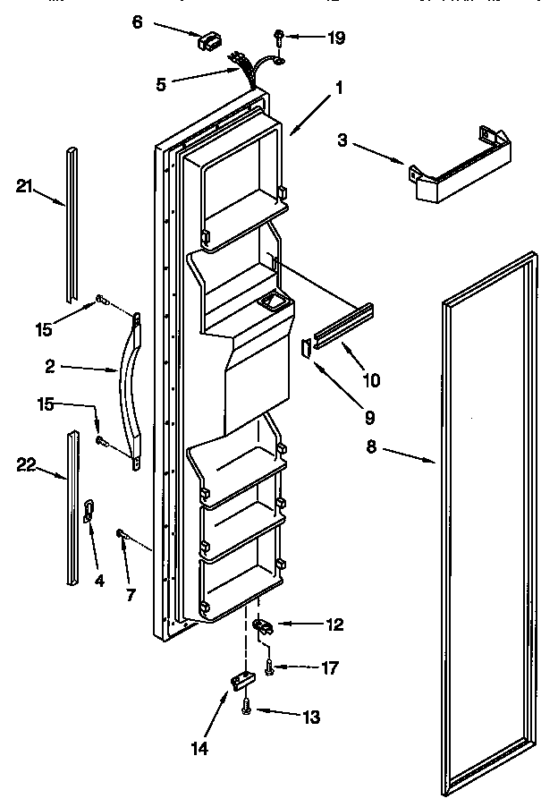 Kenmore 10658567890 freezer door diagram