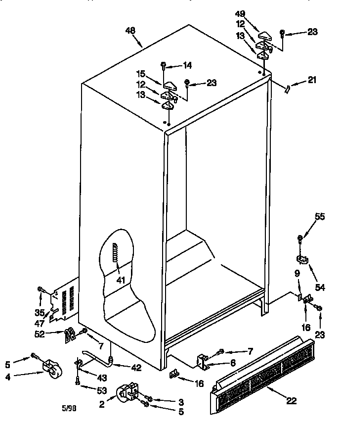 Whirlpool GD27DQXFN01 cabinet diagram