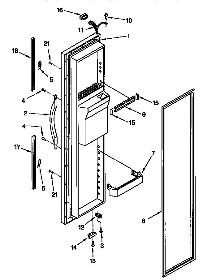 Whirlpool GD27DQXFN01 freezer door diagram