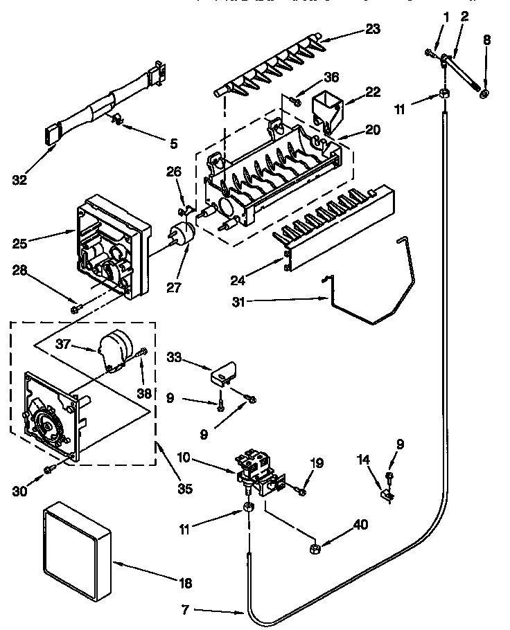 Whirlpool GD27DQXFN01 icemaker diagram