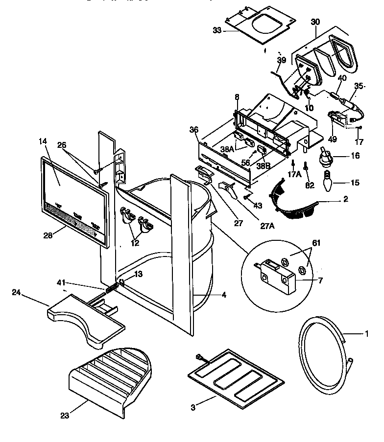 Kenmore 25358685890 dispenser diagram