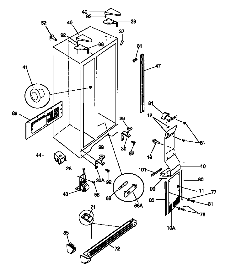 Kenmore 25358087890 cabinet parts diagram