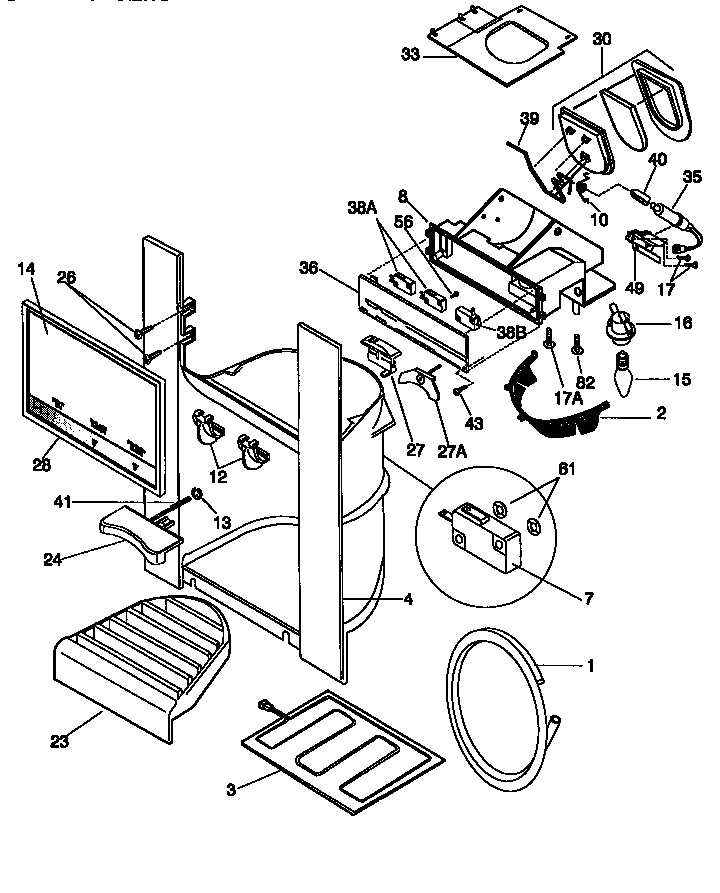 Kenmore 25358689890 dispenser diagram