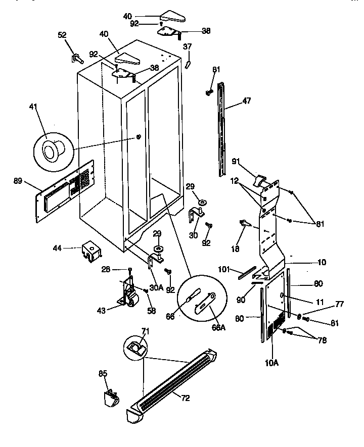 Kenmore 25358082890 cabinet parts diagram