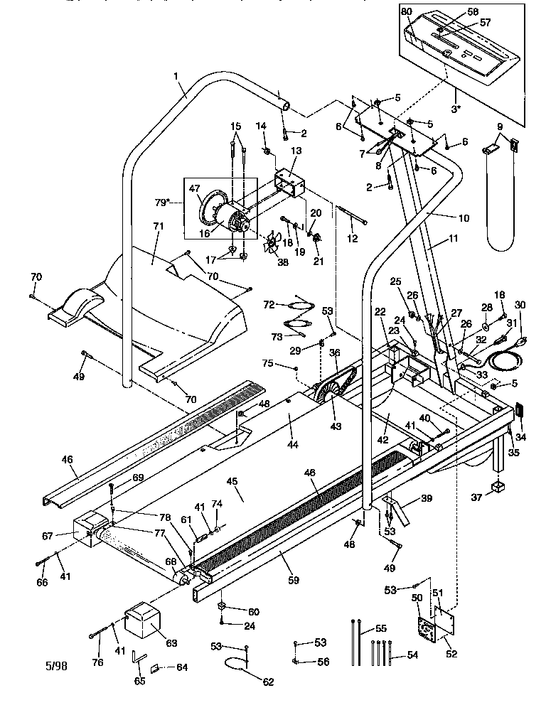 Weslo WLTL80555 unit parts diagram