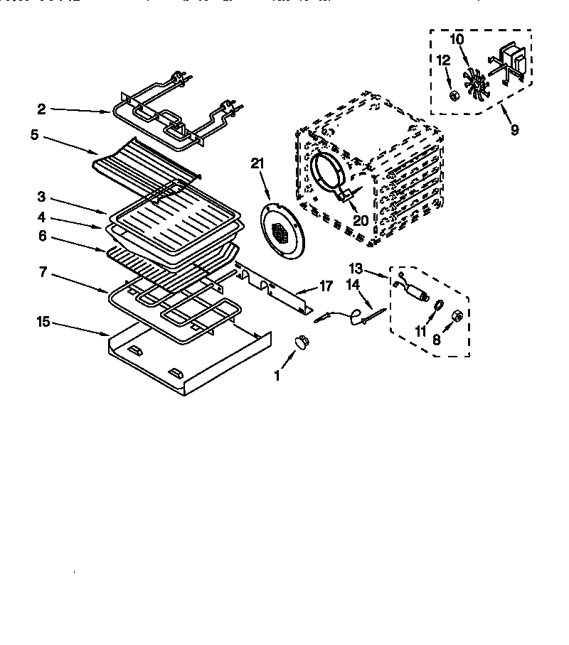 KitchenAid KEBS208DBS6 internal oven diagram