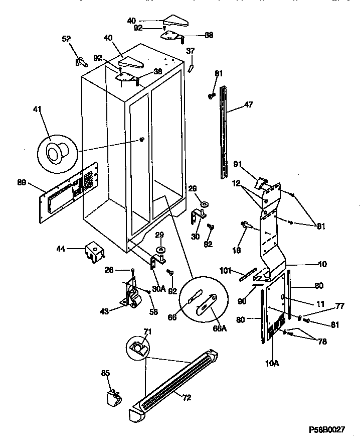 Kenmore 25358672890 cabinet parts diagram