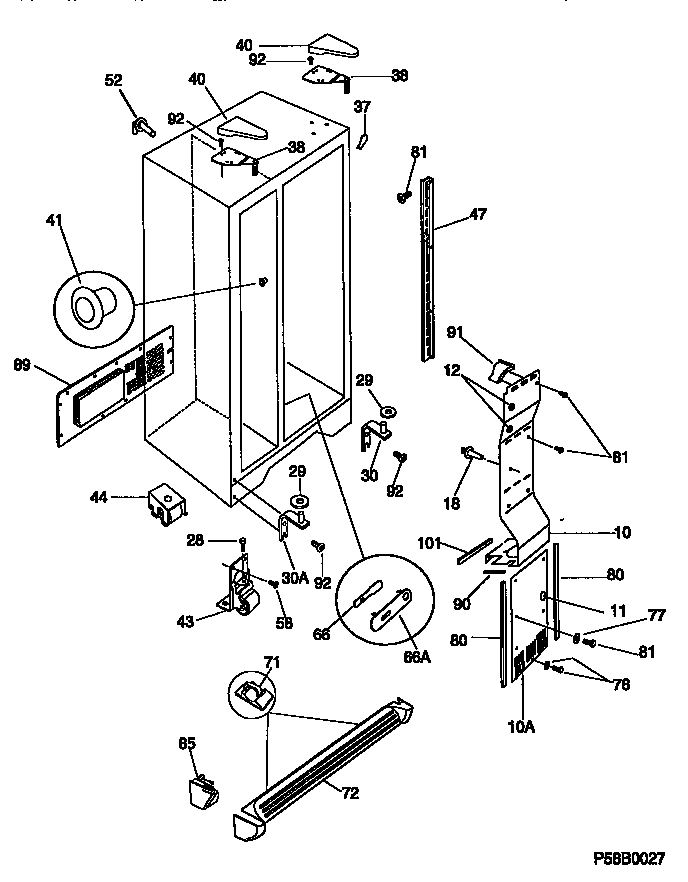 Kenmore 25358677890 cabinet parts diagram
