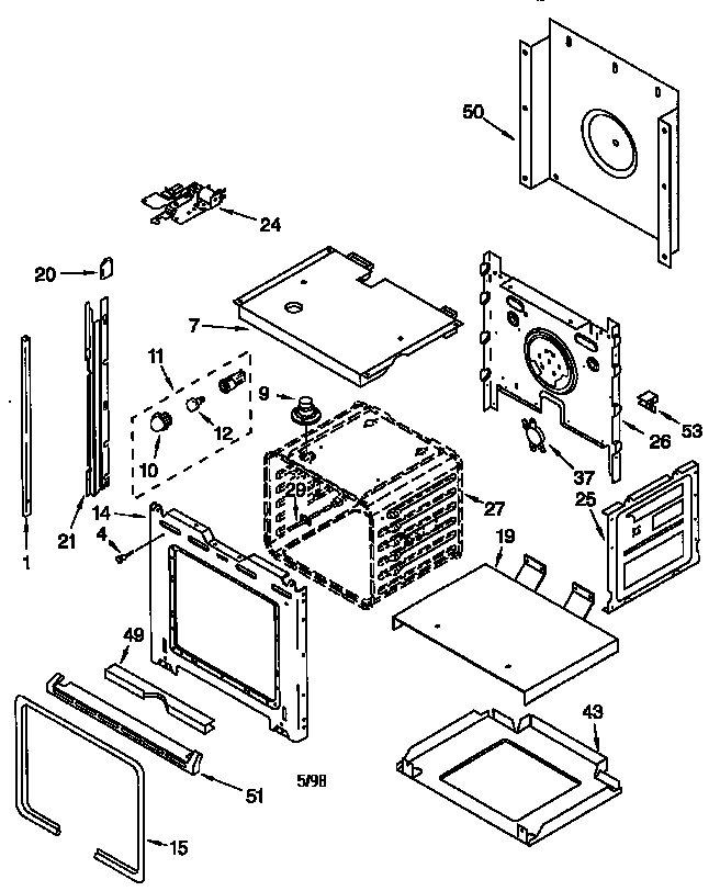 Whirlpool RBS245PDQ6 oven diagram