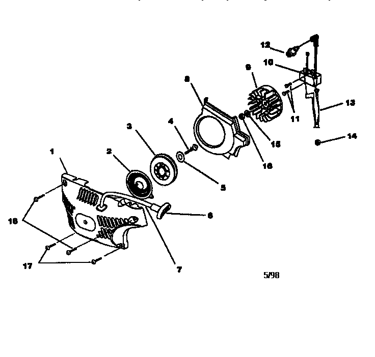 Homelite UT10773 starter, ignition diagram