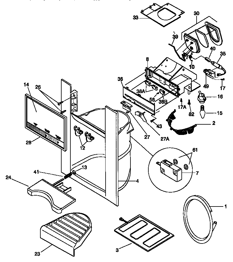 Kenmore 25358687890 dispenser diagram