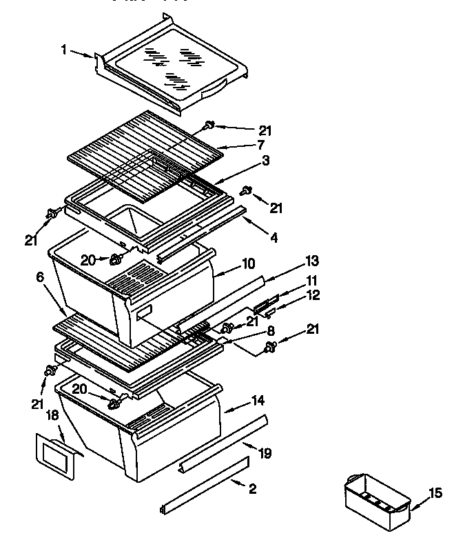 Kenmore 10656071791 refrigerator shelf diagram