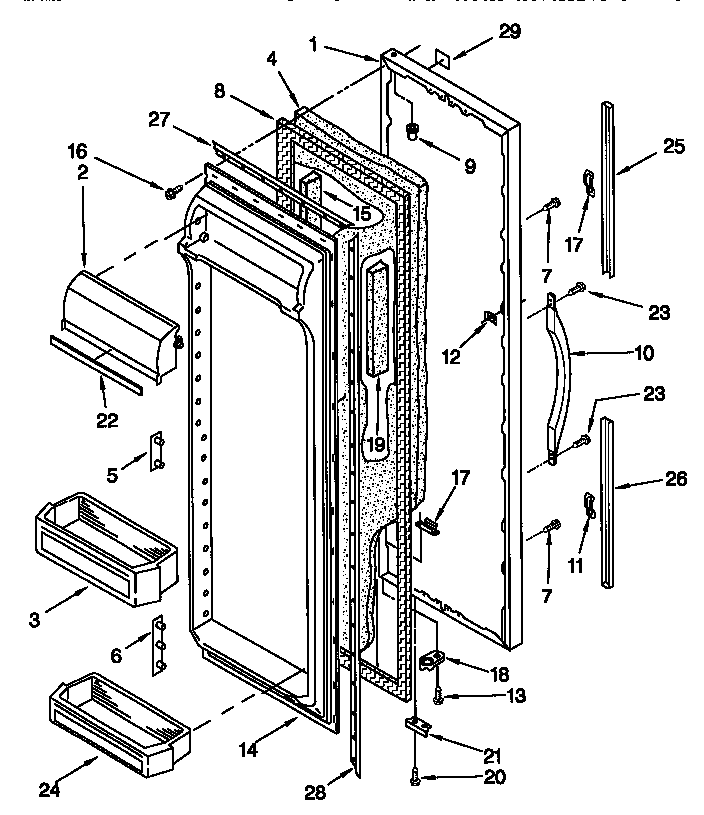 Kenmore 10656071791 refrigerator door diagram