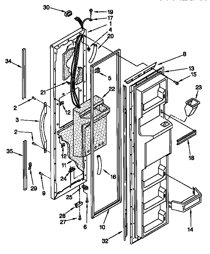 Kenmore 10656071791 freezer door diagram