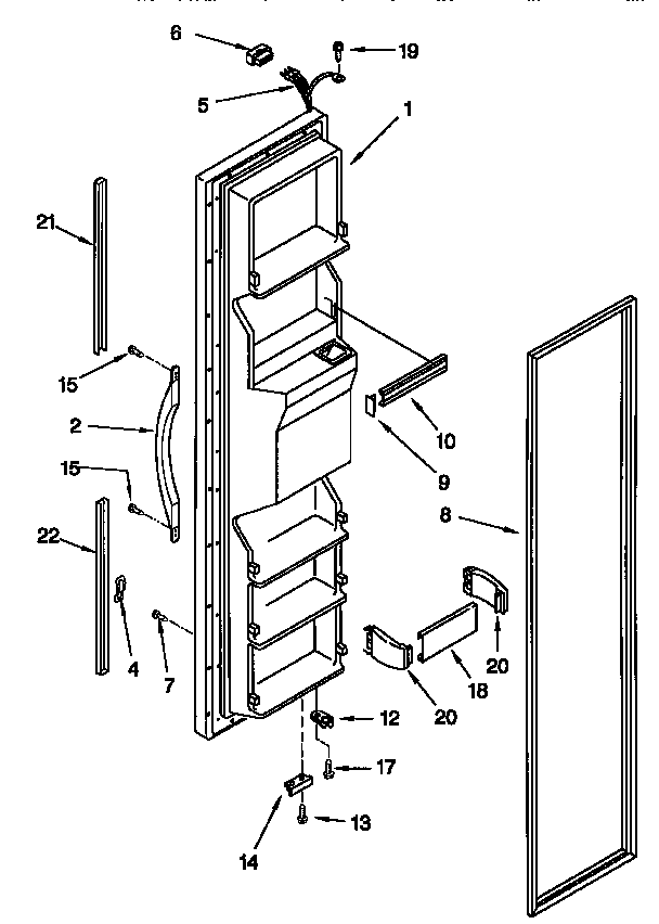 Kenmore 10657532791 freezer door diagram