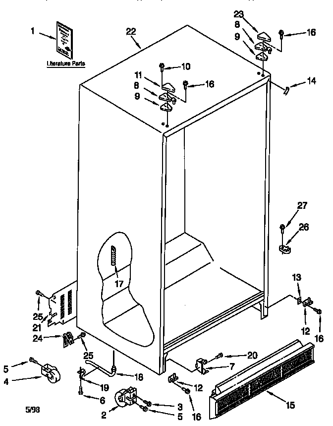 Kenmore 10657058791 cabinet diagram