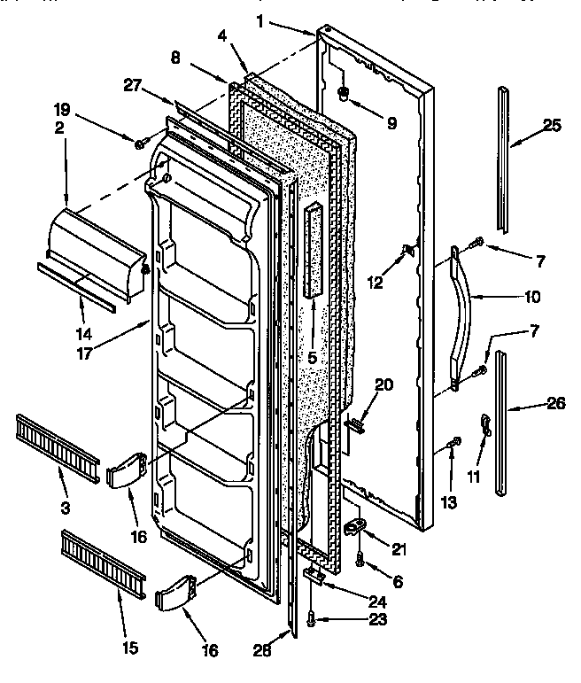 Kenmore 10657058791 refrigerator door diagram